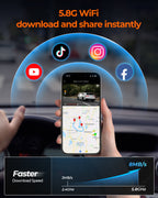 M4 Quad Mirror Dash Cam with 1080P Front+Rear+Left/Right Side Cameras, 12"IPS Touchscreen