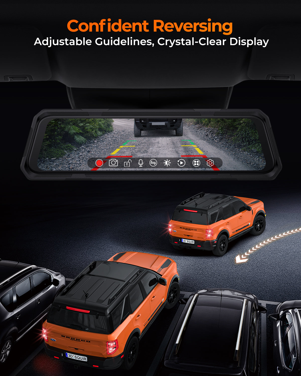 The Legend 2ch Waterproof Mirror DVR Switching System with 8-Gang in-Car Power Solid-State Switch Control Box