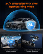 M4 Quad Mirror Dash Cam with 1080P Front+Rear+Left/Right Side Cameras, 12"IPS Touchscreen