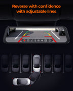 M4 Quad Mirror Dash Cam with 1080P Front+Rear+Left/Right Side Cameras, 12"IPS Touchscreen