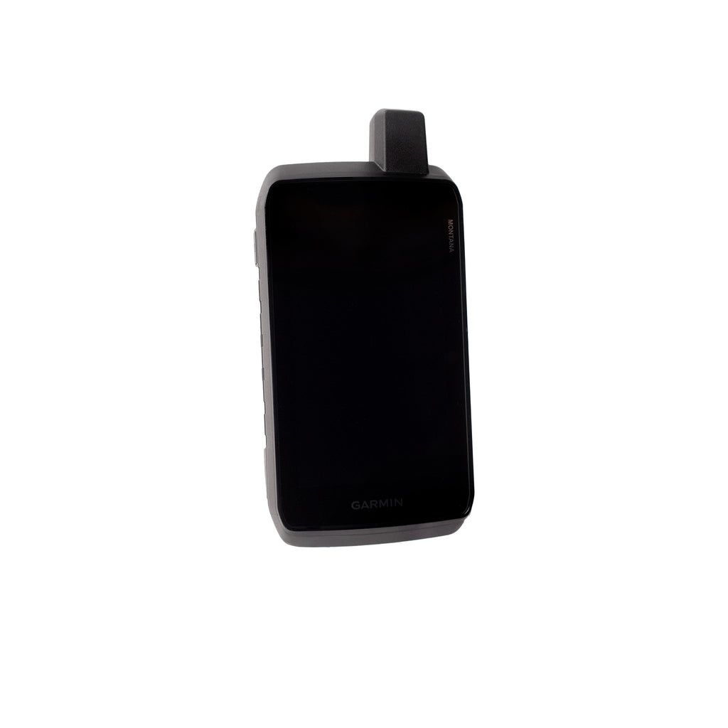 Black Montana 710i device with 'Garmin' branding on a white background