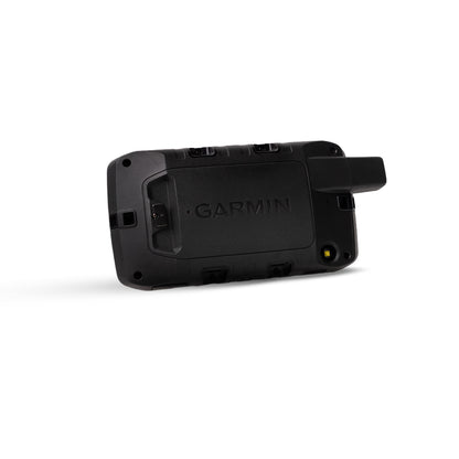 Black Garmin device on a white background