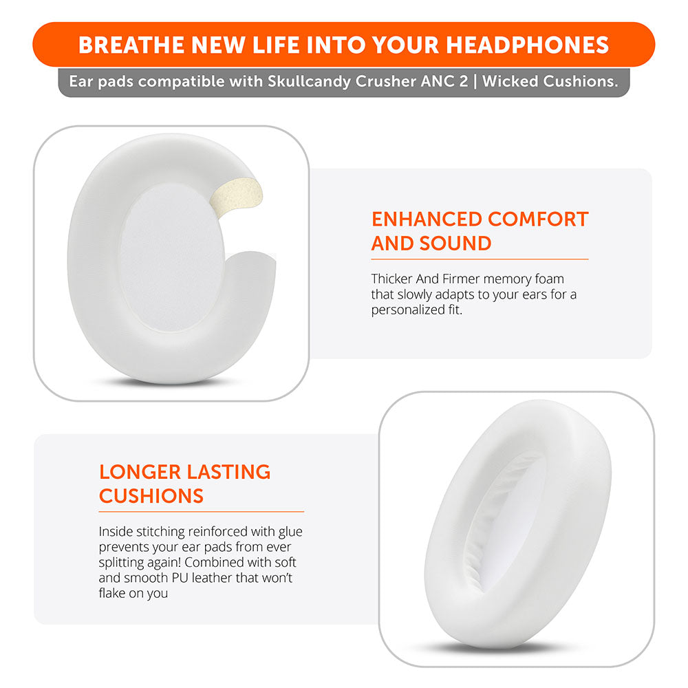 Upgraded Skullcandy Crusher ANC 2 Earpads - WC PadZ Crusher ANC 2