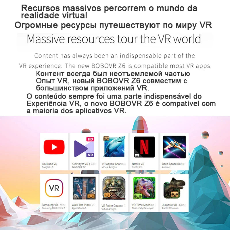 AyeBeau BOBOVR Z6 Wireless VR Headset with Built-in Stereo Headphones