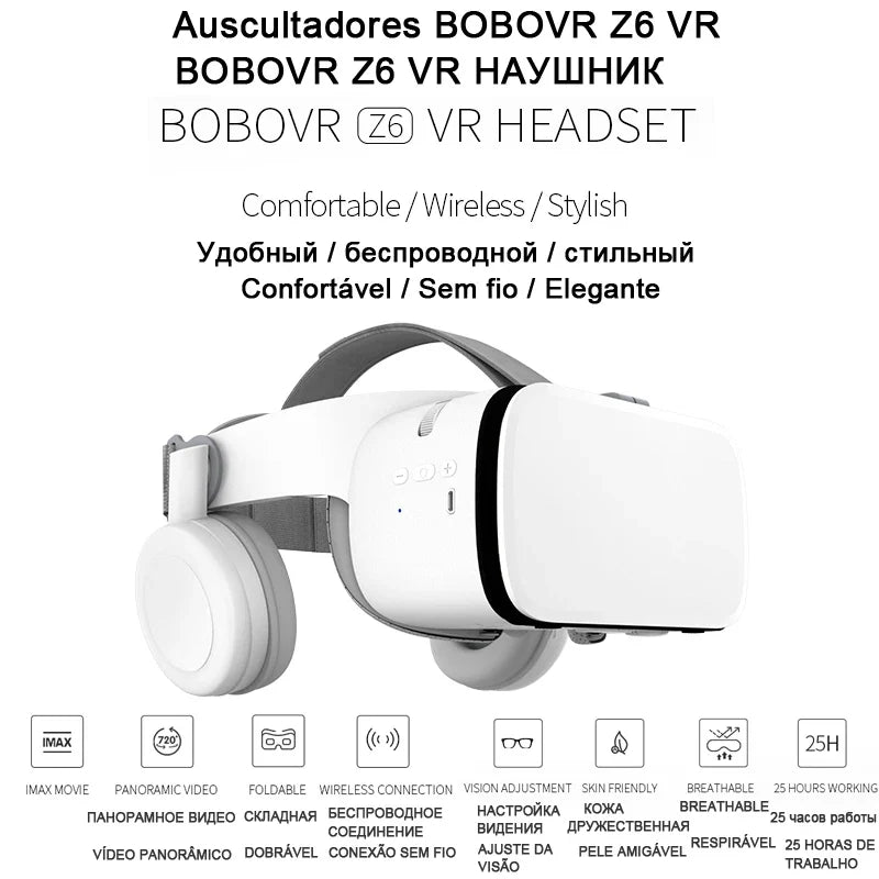 AyeBeau BOBOVR Z6 Wireless VR Headset with Built-in Stereo Headphones