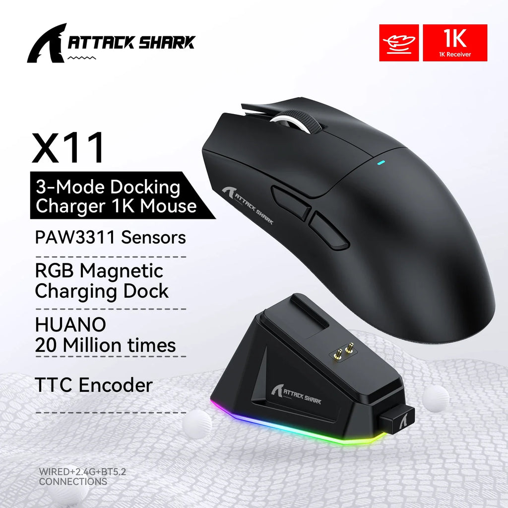 Attack Shark X11 Tri-Mode Wireless Gaming Mouse – 22,000 DPI
