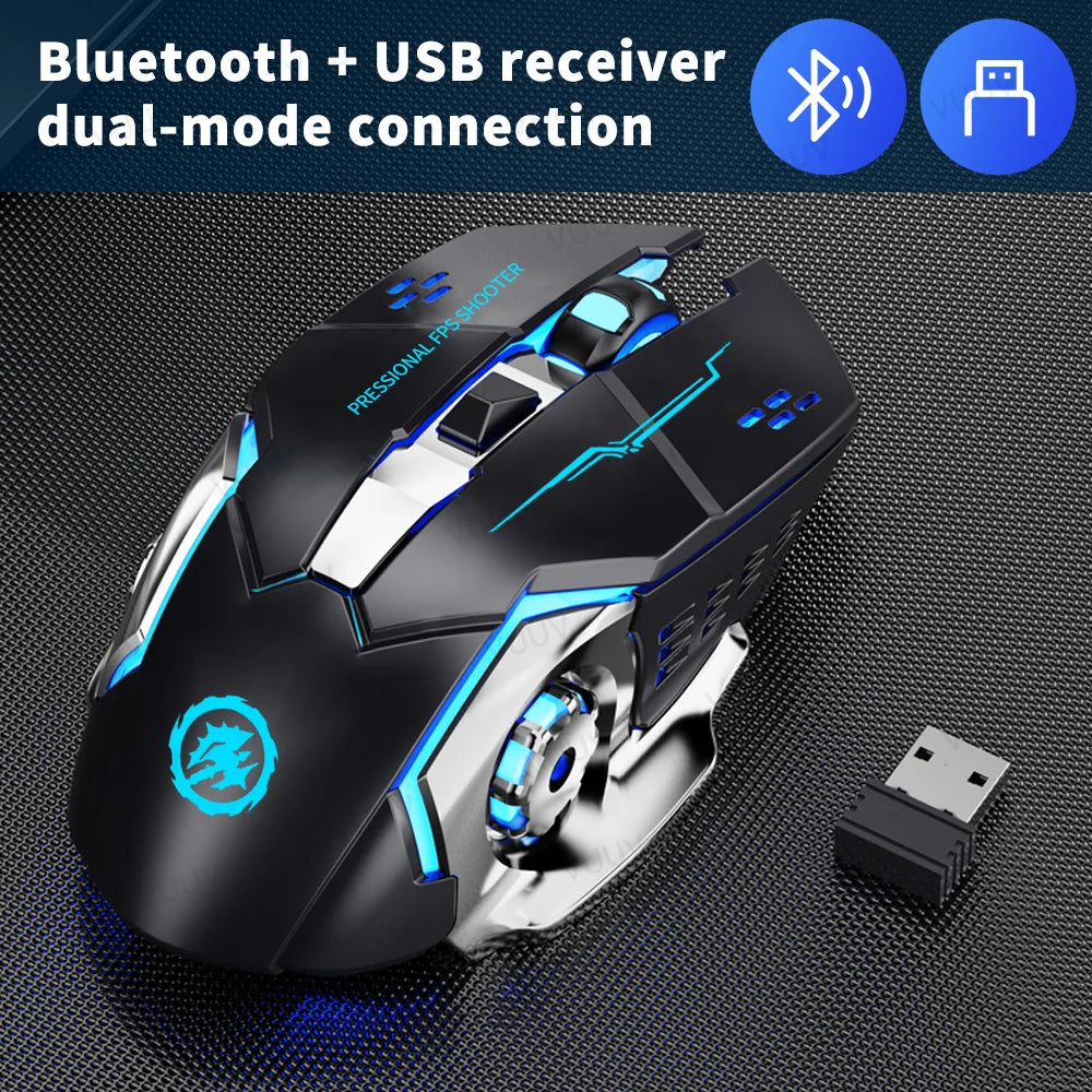 AIEACH Wireless Bluetooth Rechargeable Gaming Mouse – 2000 DPI, Backlit