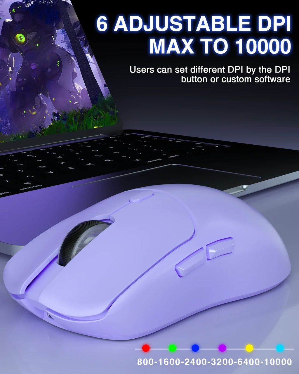 AULA SC580 Tri-Mode RGB Gaming Mouse – 10,000 DPI