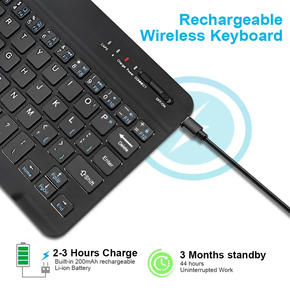 Kebidumei Wireless Bluetooth Mini Keyboard – Rechargeable, 78 Keys