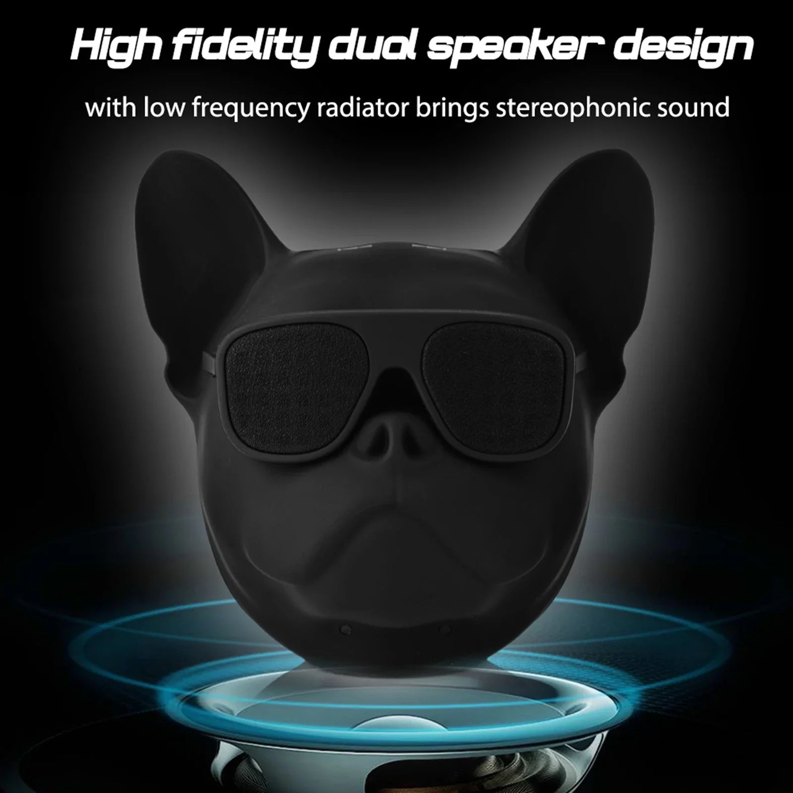 VBESTLIFE Dog-Shaped Bluetooth Speaker – Stereo Subwoofer with Radio & USB Playback