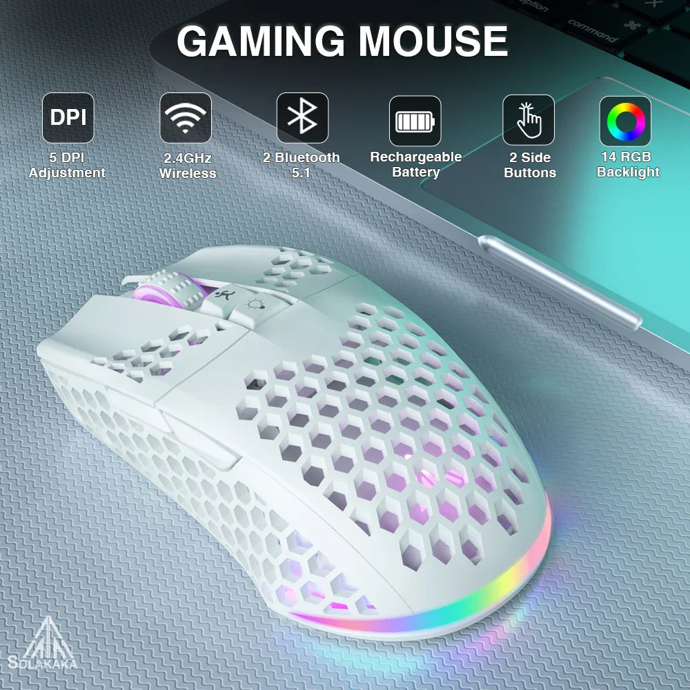 AULA Tri-Mode Wireless Bluetooth Gaming Mouse – 8,000 DPI