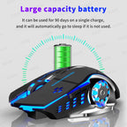 AIEACH Wireless Bluetooth Rechargeable Gaming Mouse – 2000 DPI, Backlit