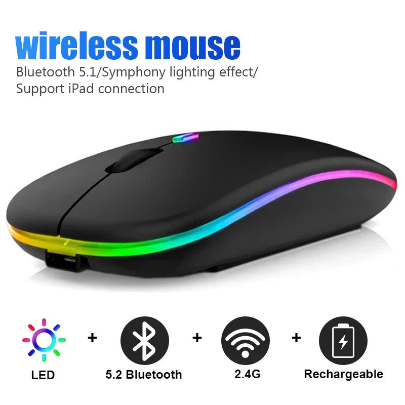 XMSJ RGB Wireless Bluetooth Gaming Mouse – 3600 DPI, Rechargeable