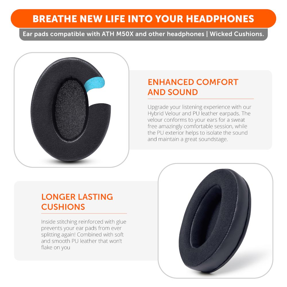 ATH M50X Earpads - Velour Hybrid