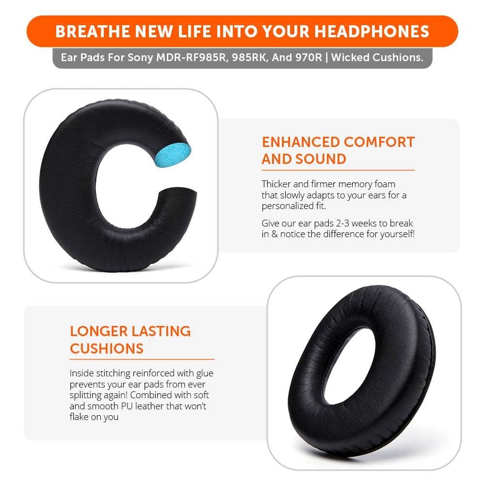 Replacement earpads for Sony MDR-RF985R & More