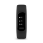 Black fitness tracker on a white background forward facing