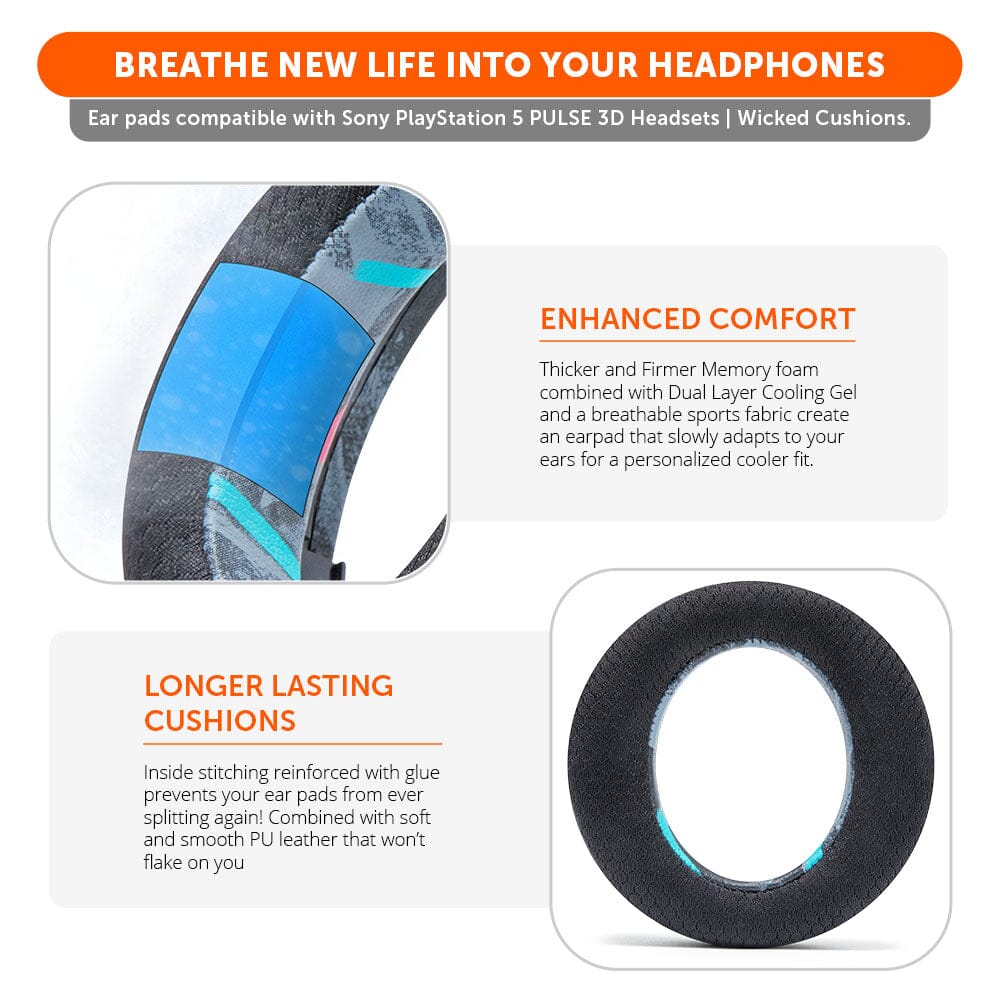 WC FreeZe Pulse 3D - Cooling Gel Earpads For PS5 Pulse 3D Headset